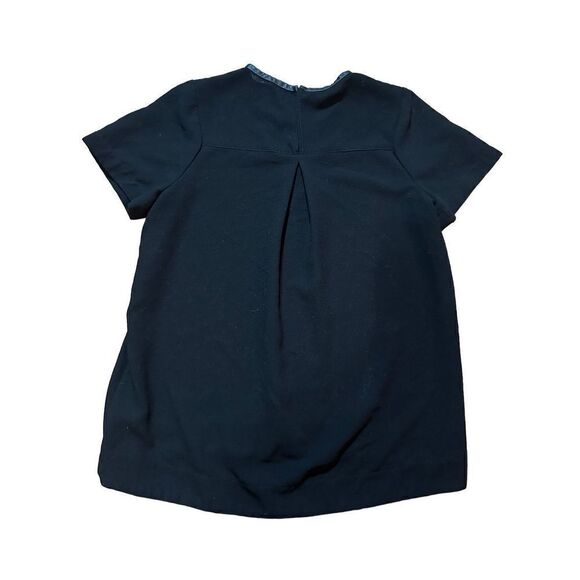 Madewell Black Leather Trim Tailored Top Sz M - Picture 7 of 10